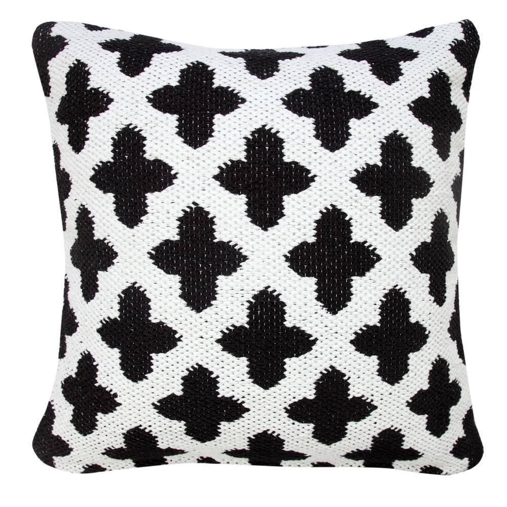 Evette Rios Modern Textured Woven Geometric Throw Pillow