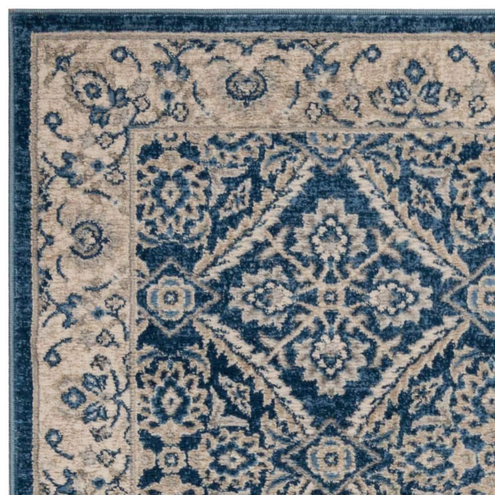 Brentwood BNT863 Power Loomed Indoor Area Rug - Navy/Creme - 6'x9' - Safavieh