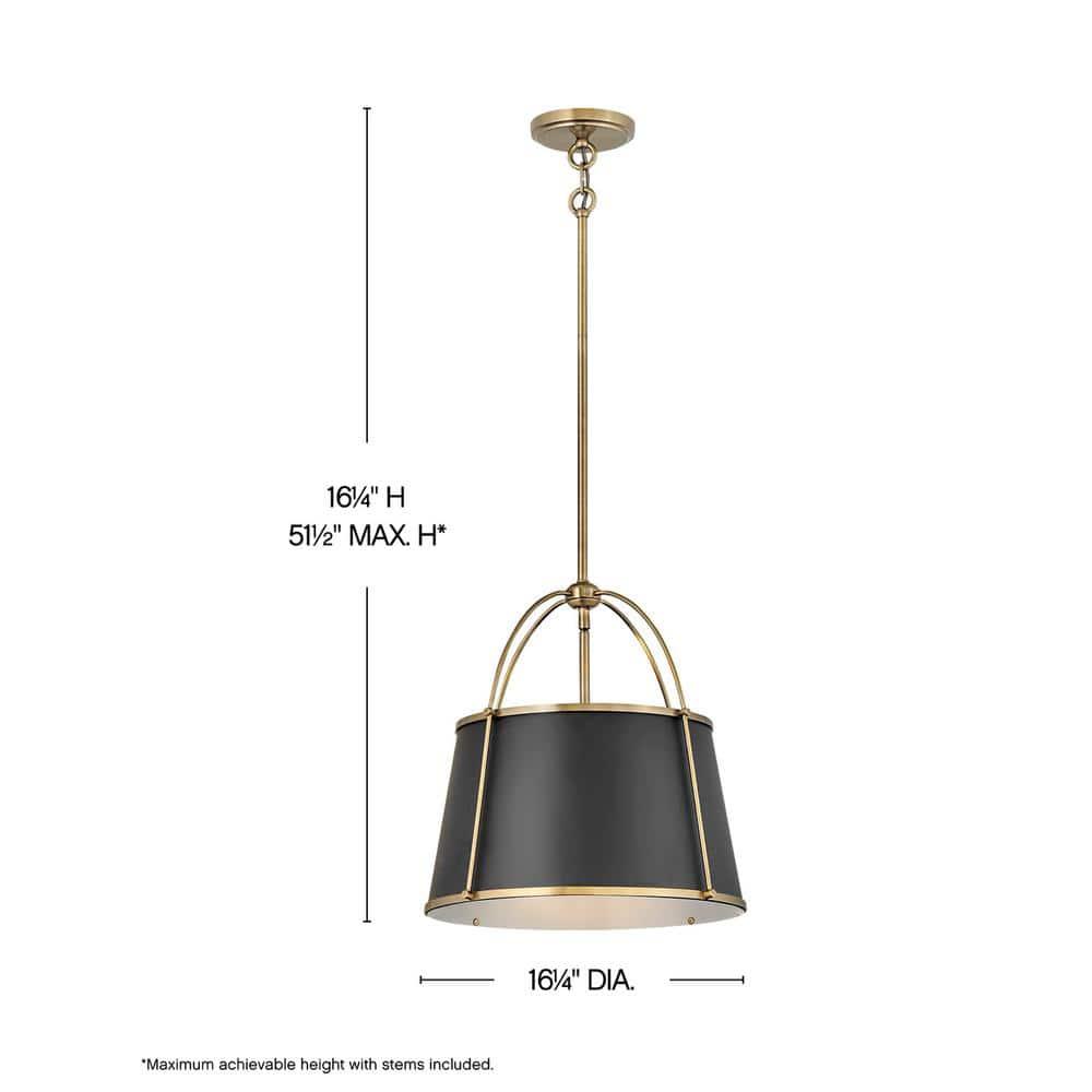 4894WS-Hinkley Lighting-Clarke - 12W 1 LED Large Pendant-16.25 Inches Tall and 16.25 Inches Wide-Warm Brass Finish