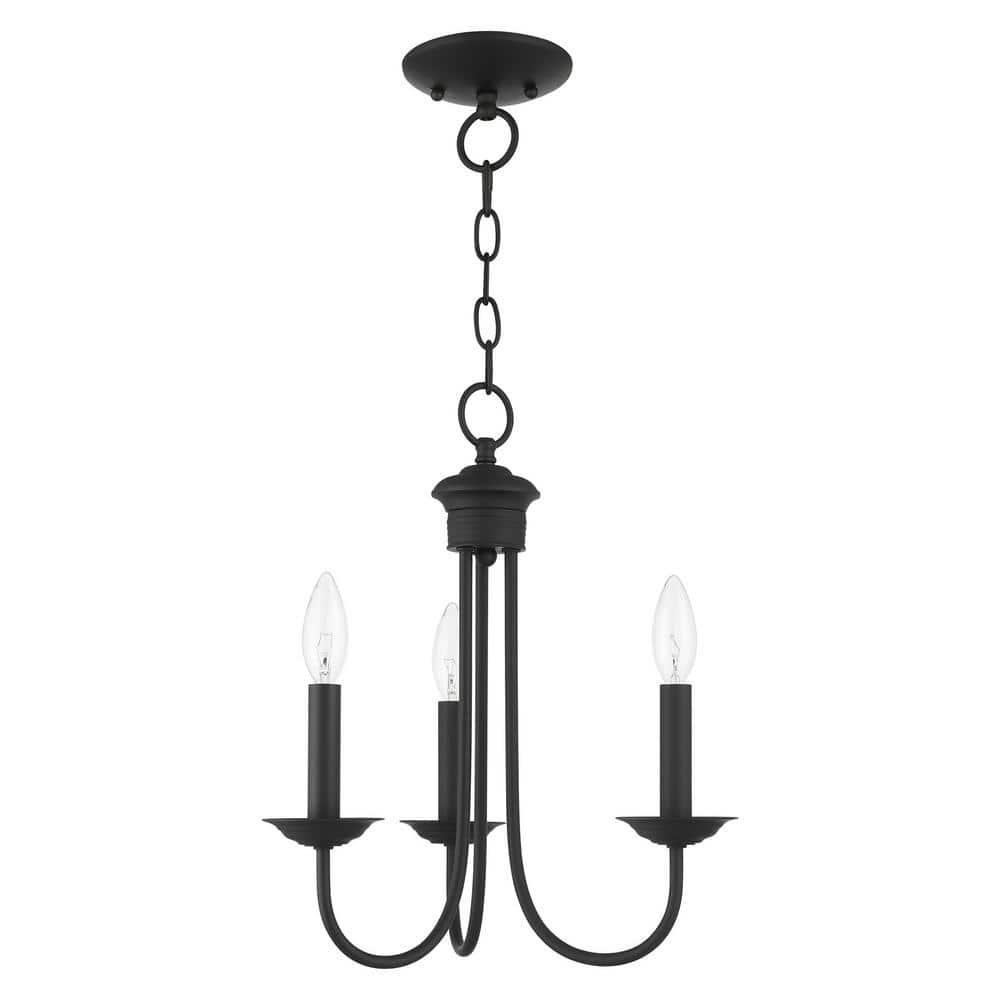 Livex Lighting Estate 3 - Light Chandelier in  Black