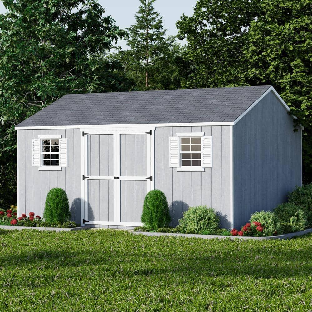 Little Cottage Co. 12x16 Value Workshop Shed with Operable Windows, Outdoor Wood Storage Do-It-Yourself Precut Kit