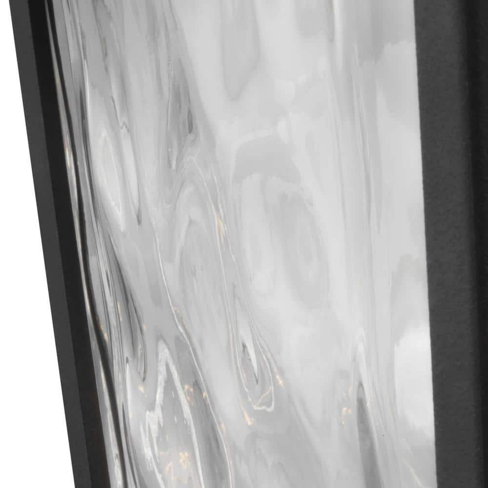 Black Glass Hanging Lantern with Water Glass Shade