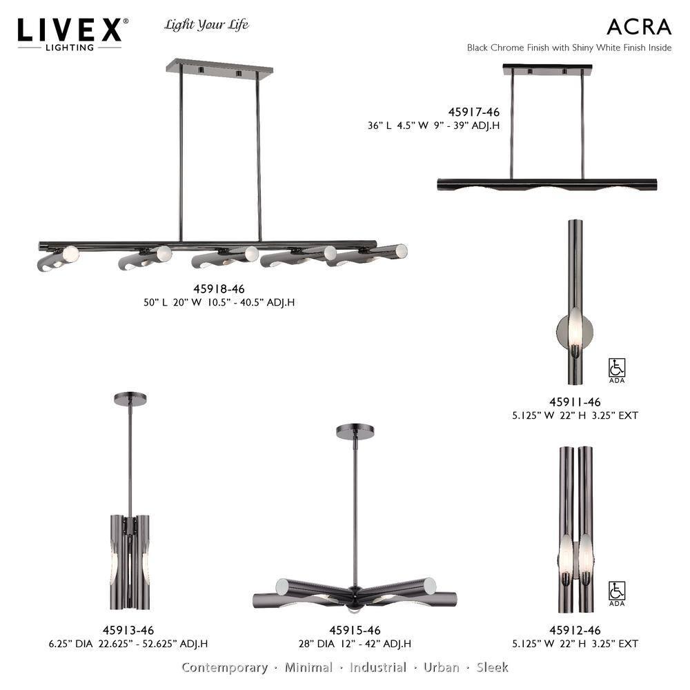 Livex Lighting Acra 3 - Light Chandelier in  Black Chrome
