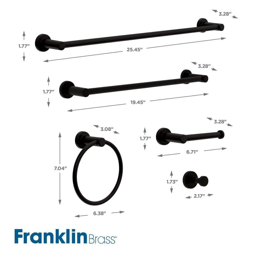 Franklin Brass 5 - Piece Bathroom Hardware Set WAK65-MB