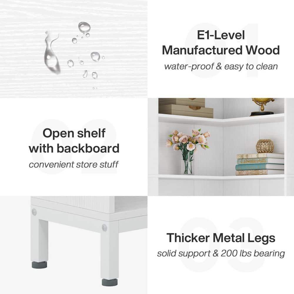 Tribesigns 71 inches Corner Bookcase, 6-Tiers L-Shaped Bookshelf, Wooden Freestanding Storage Display Rack, White