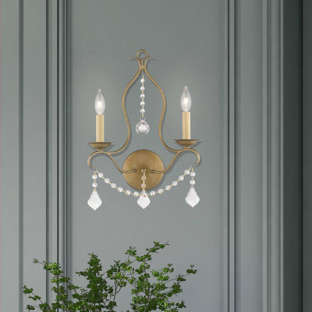 Livex Lighting Chesterfield 2 - Light Wall Light in  Antique Gold Leaf