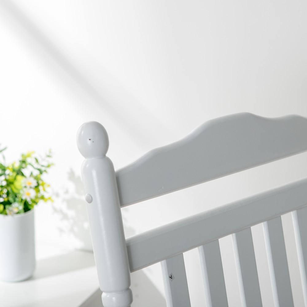 White Wood Traditional Outdoor Rocking Armchair