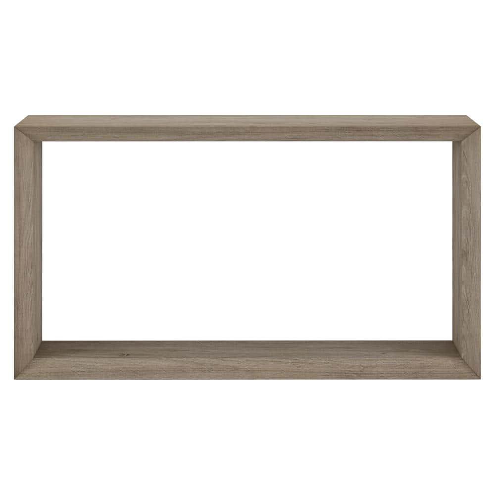 Evelyn&Zoe Osmond 55" Wide Rectangular Console Table, Antiqued Gray Oak