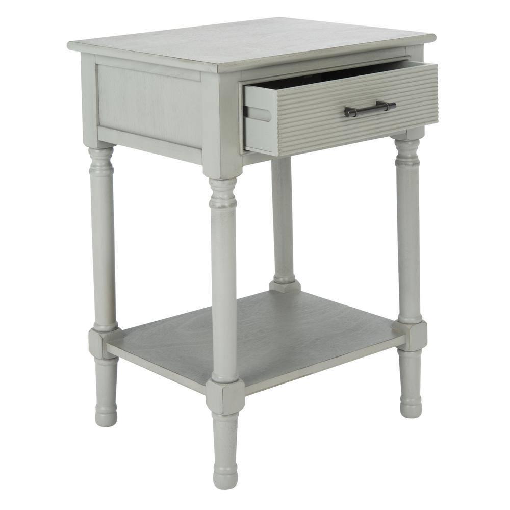 Ryder 1 Drawer Accent Table - Distressed Grey - Safavieh