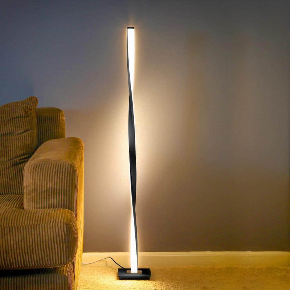 Brightech Helix 48 in. Industrial LED Floor Lamp with Built-In 3-Way Dimmer