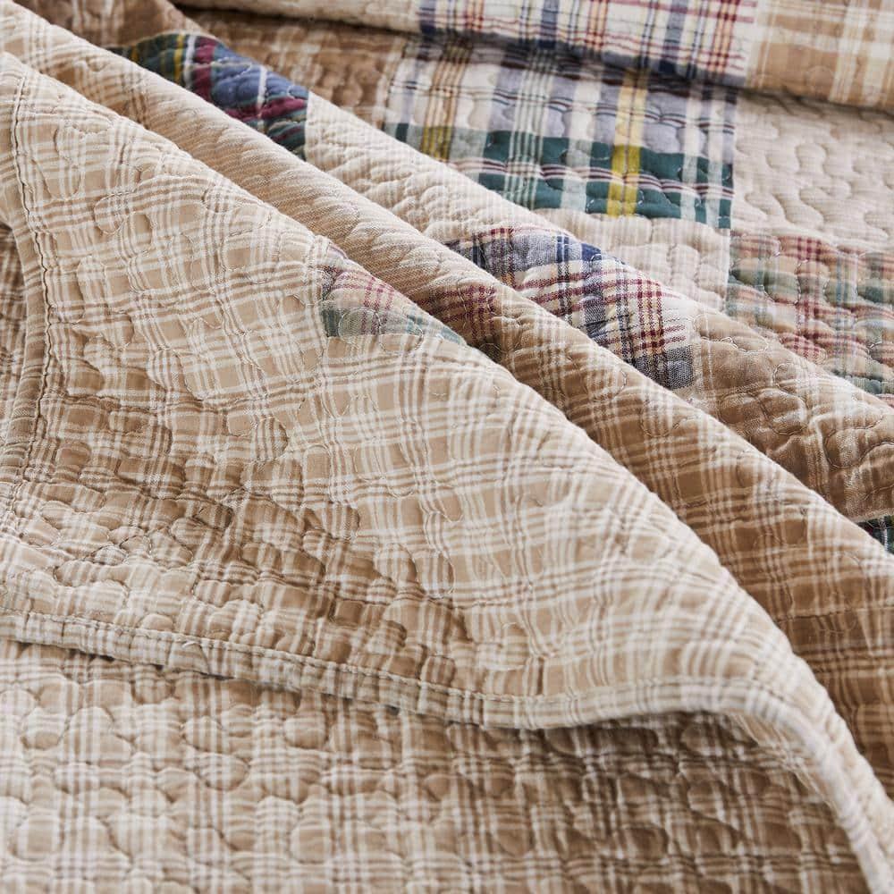 Greenland Home Fashions Oxford Plaid 100% Cotton Quilted Reversible Throw & Reviews | Wayfair