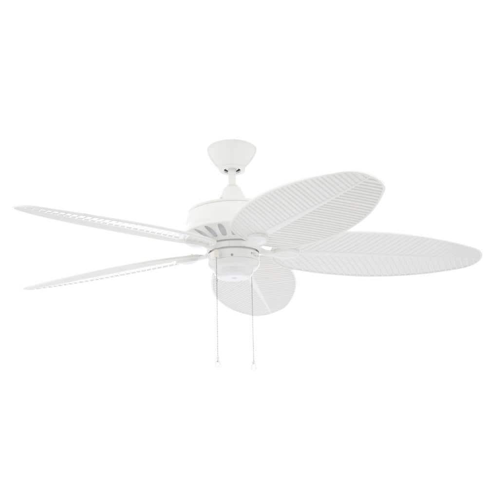 Cruise Tropical Palm 52" White Outdoor Ceiling Fan with Grain Blades