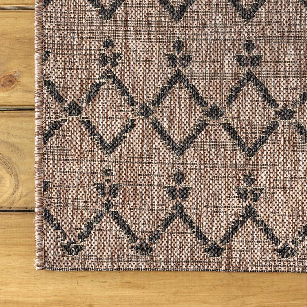 5'x8' Ourika Moroccan Geometric Textured Weave Indoor/Outdoor Area Rug, Natural/Black - JONATHAN Y