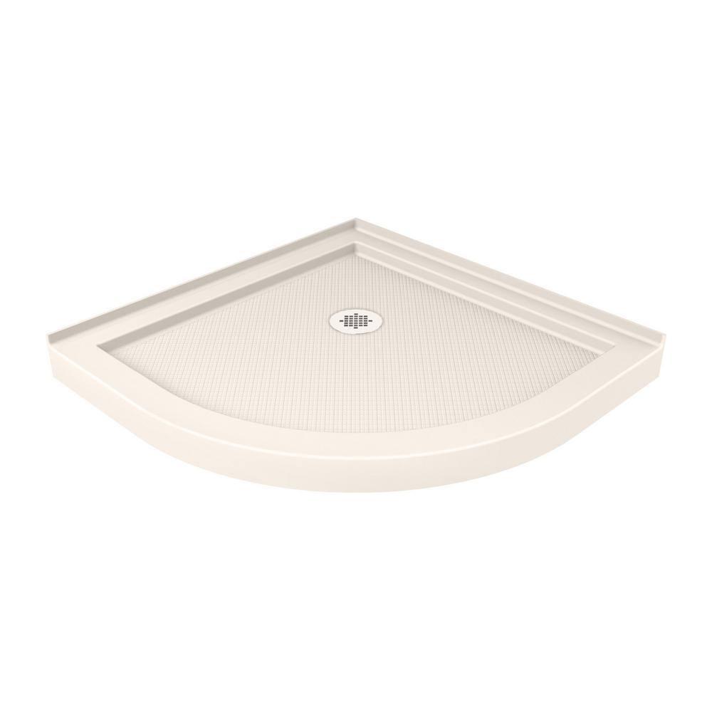 Brushed Nickel Frameless Round Sliding Shower Enclosure with Clear Glass