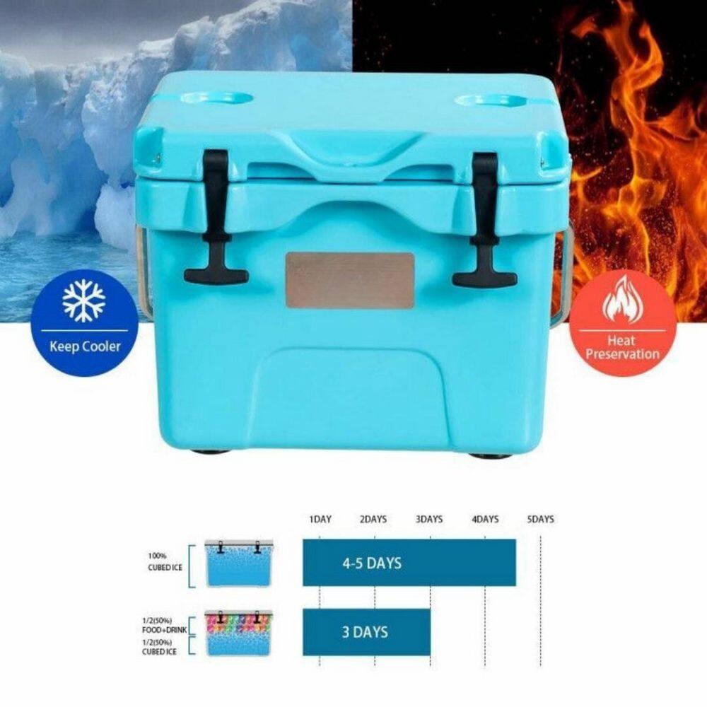 Costway 16 Quart Cooler Portable Ice Chest Leak-proof 24 Cans Ice Boxfor Camping