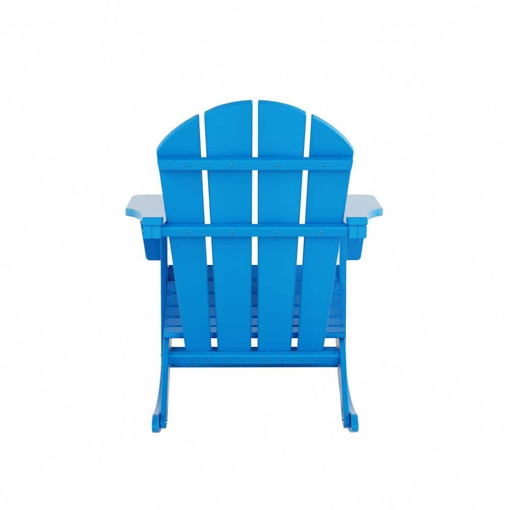 JUSTLET Plastic Adirondack Rocking Chair,HDPE All-Weather Outdoor Rocking Adirondack Chair for Porch, Patio, Balcony,Tiffany