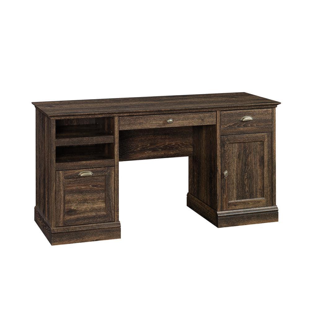 Sauder Barrister Lane Executive Desk, Iron Oak Finish
