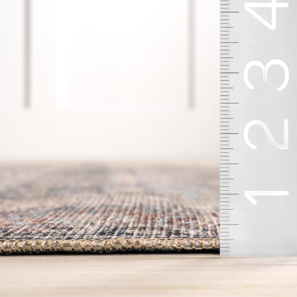 Nuloom Hillstone Collection Elfrieda Traditional Vintage Medallion Area Rug, 7' 10" x 10', Light Beige