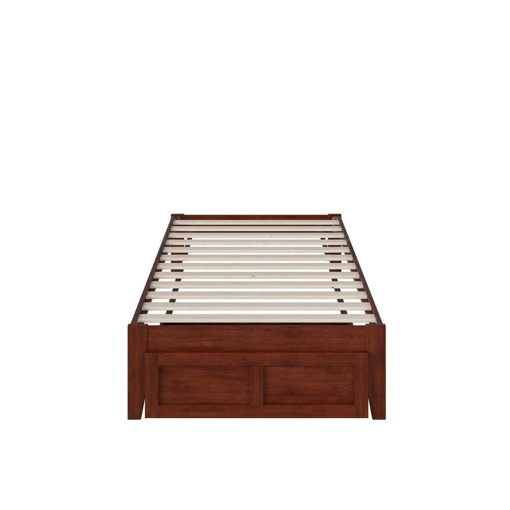 AFI Furnishings Colorado Twin Bed with Foot Drawer and USB Turbo Charger in Walnut