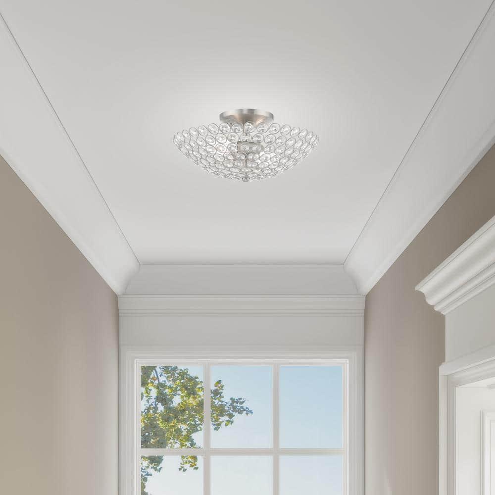 Livex Lighting Cassandra 2 - Light Semi-Flush Mount in  Brushed Nickel