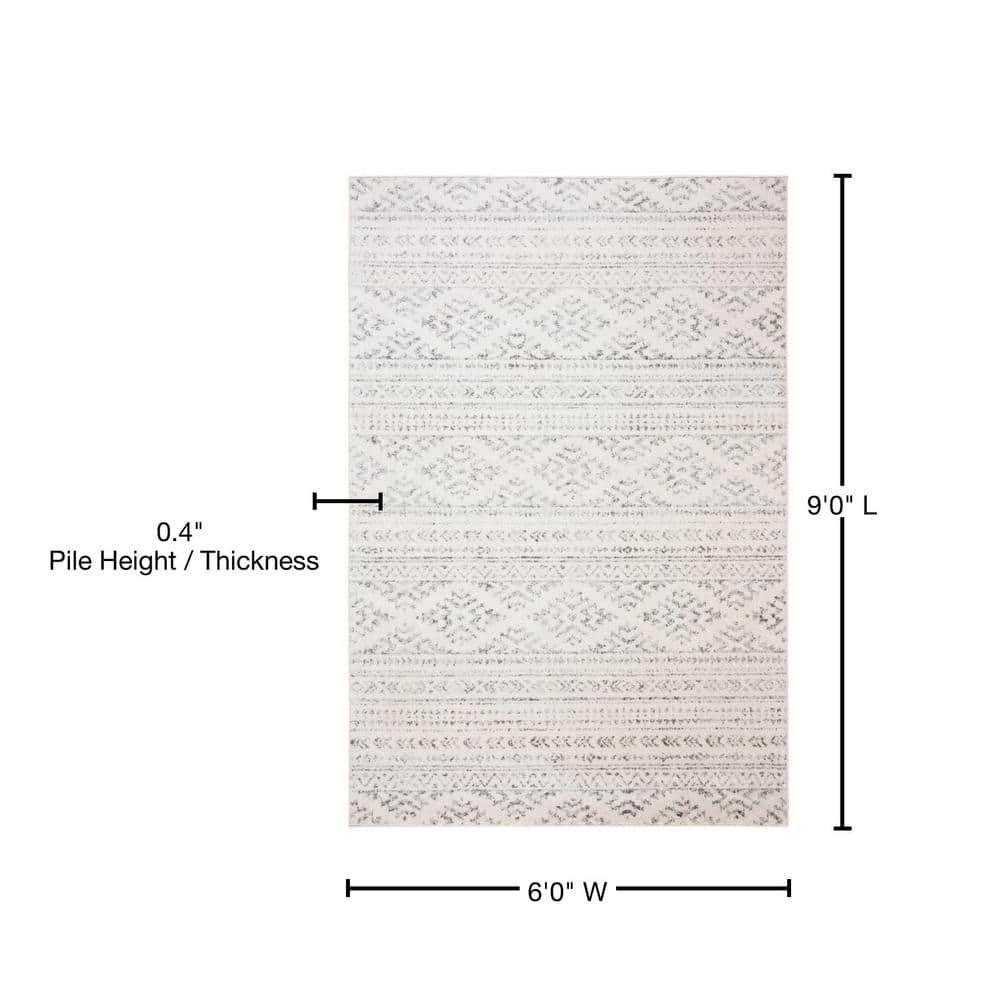 Tulum TUL272 Power Loomed Area Rug - Ivory/Grey - 6'x9' - Safavieh.