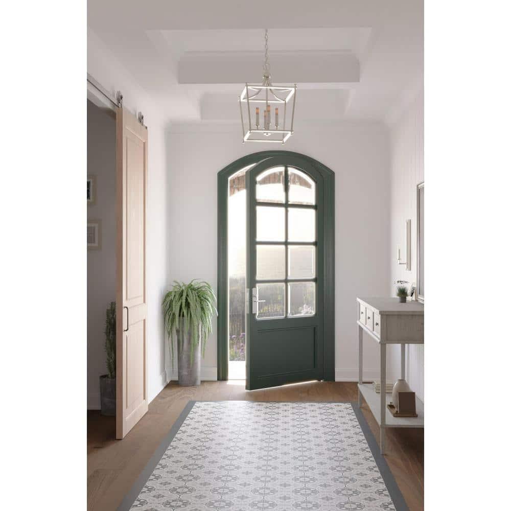 Progress Lighting Parkhurst 4-Light Foyer Pendant, Brushed Nickel, Steel, Lantern Style, Incandescent