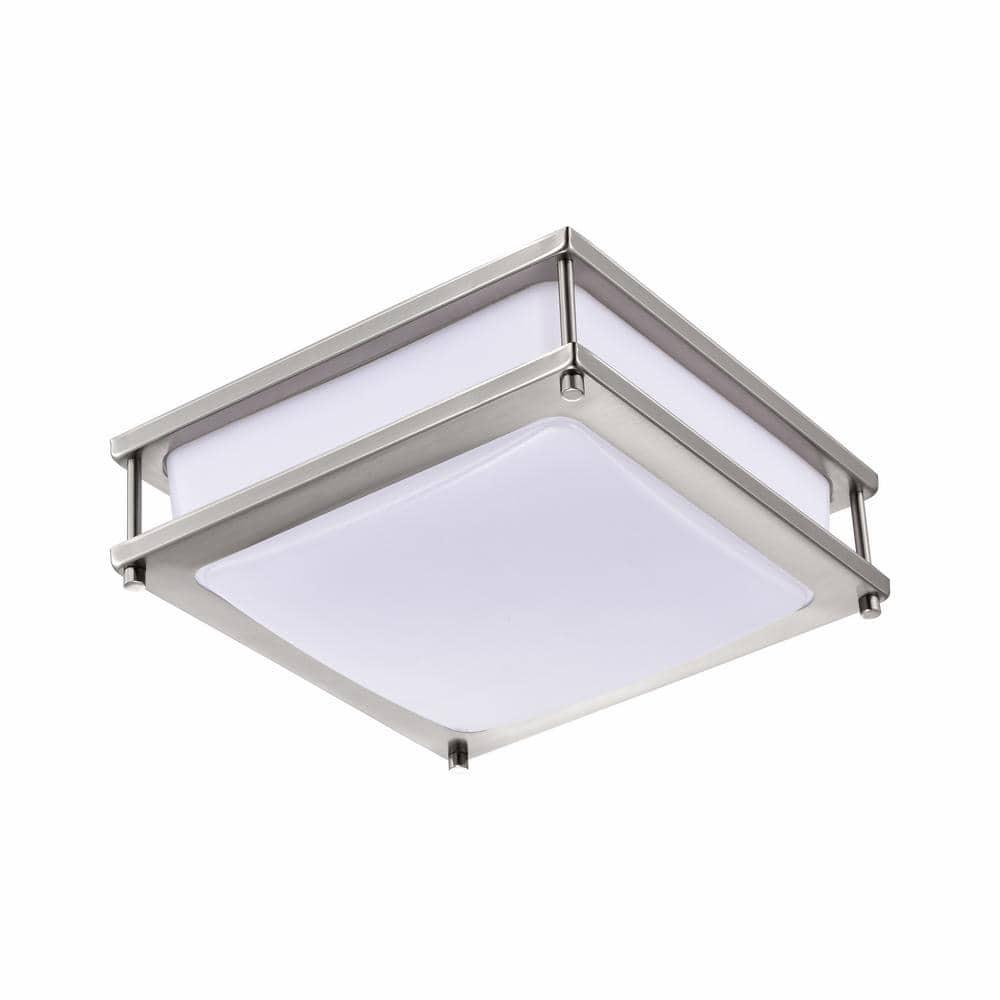 C Cattleya 12 in. Dimmable Modern LED Flush Mount Ceiling Light 3000K/4000K/5000K- Brushed Nickel