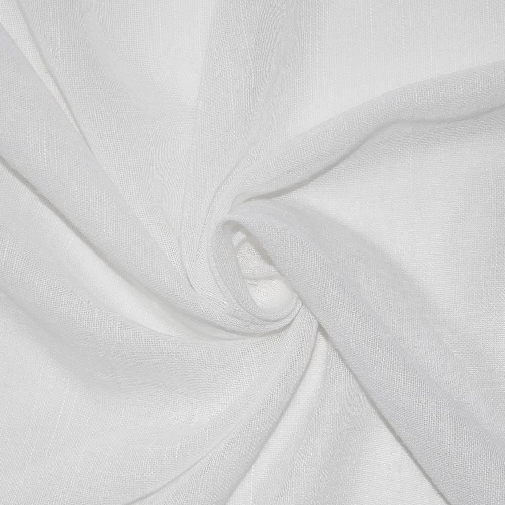 95"x52" Slub Textured Linen Blend Grommet Top Curtain White - Archaeo: Modern Light Filtering Panel