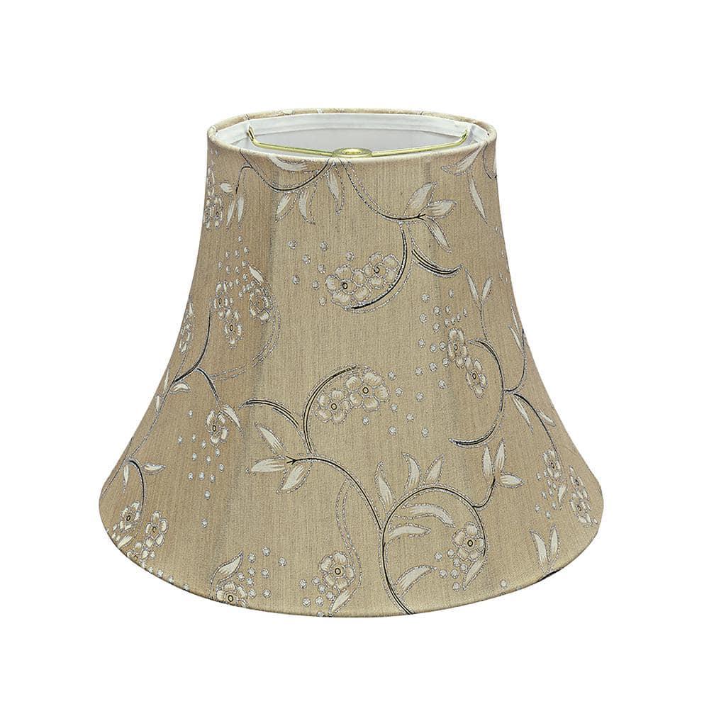 Aspen Creative 30163 Transitional Bell Shape Spider Construction Lamp Shade in Light Gold, 12" wide (6" x 12" x 9-1/2")
