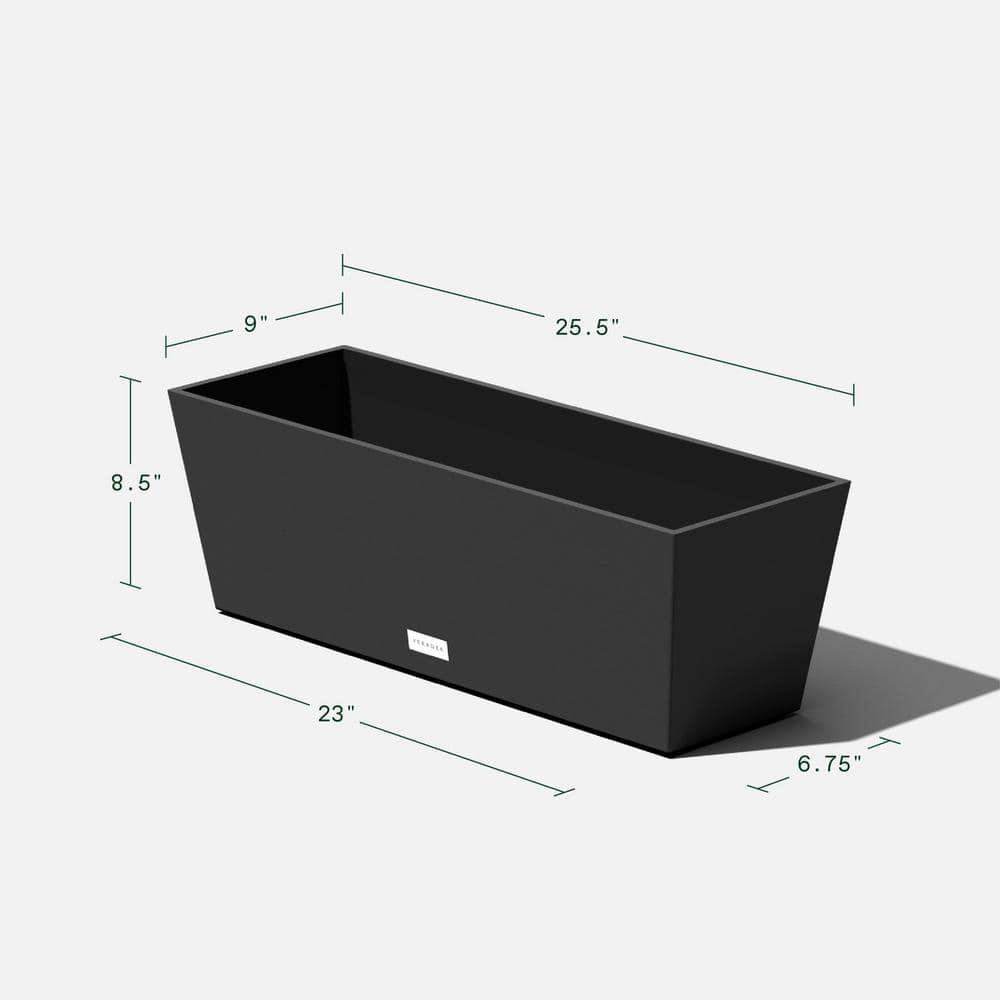 9 in. x 25 in. Black Plastic Window Box
