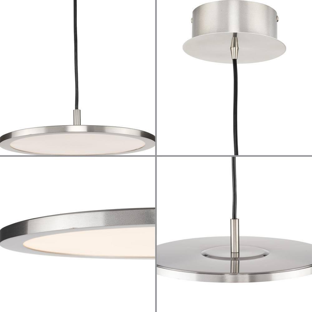 Progress Lighting Everlume 1-Light LED Pendant, Brushed Nickel, Edge-Lit Flat Panel Diffuser