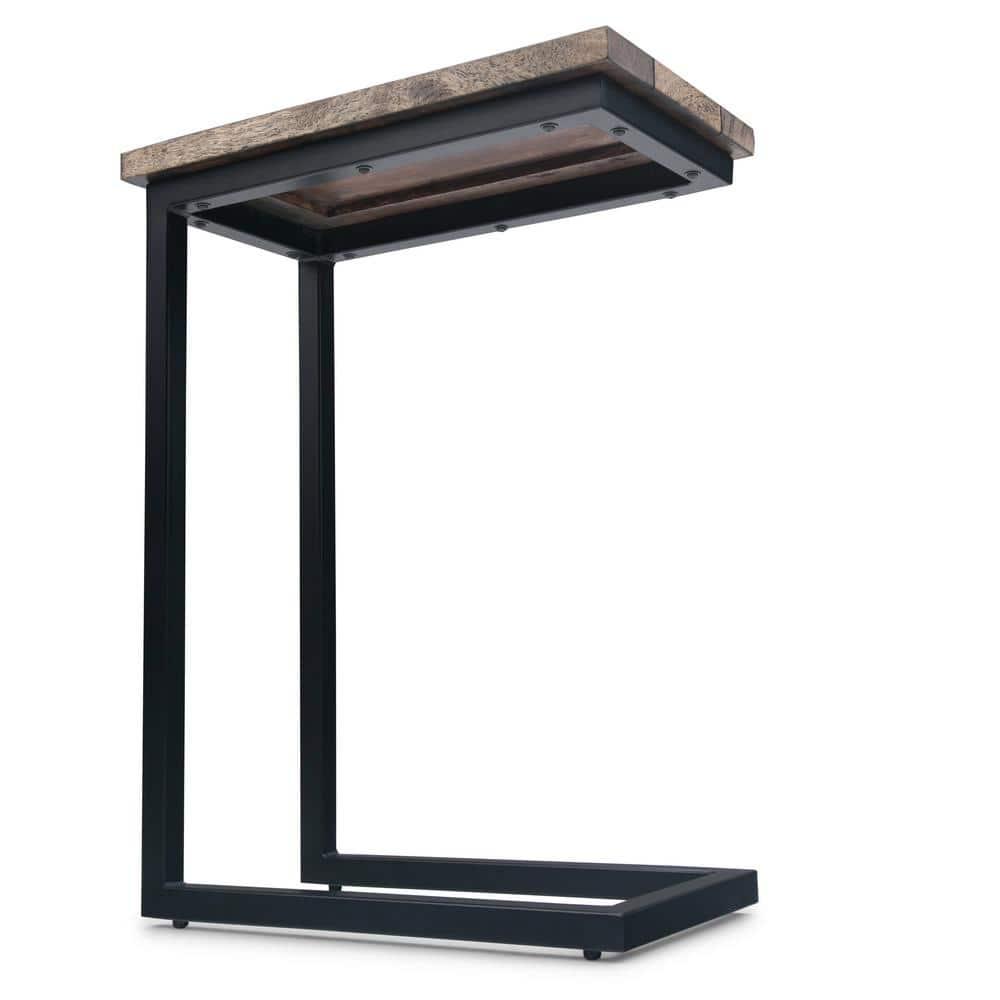 Simpli Home Skyler Solid Wood C Side End Accent Table