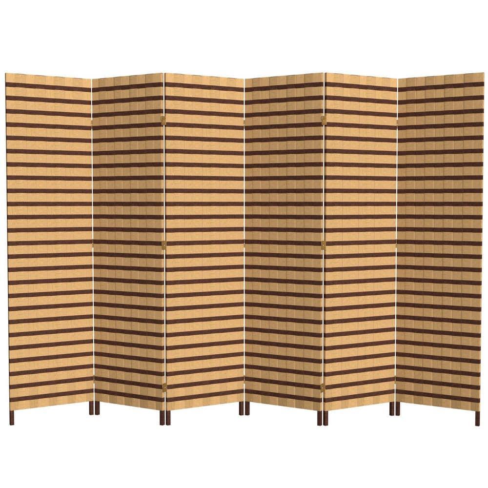 Oriental Furniture 6 ft. Tall Two Tone Natural Fiber Room Divider