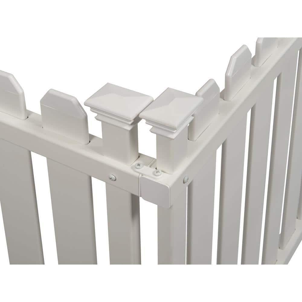 Zippity Outdoor Products 2.5ft H x 3.5ft W (2 Panels) No Dig Zippity Bella Puppy and Garden Fence Kit, No Dig Fence Panels, White Vinyl Fences for Dogs, Temporary Fence for Backyard, White Picket Fence Garden Border, ZP19064