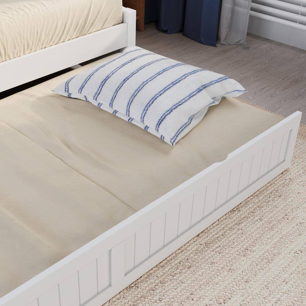 AFI Cambridge Twin Wood Daybed with Twin Size Trundle in White