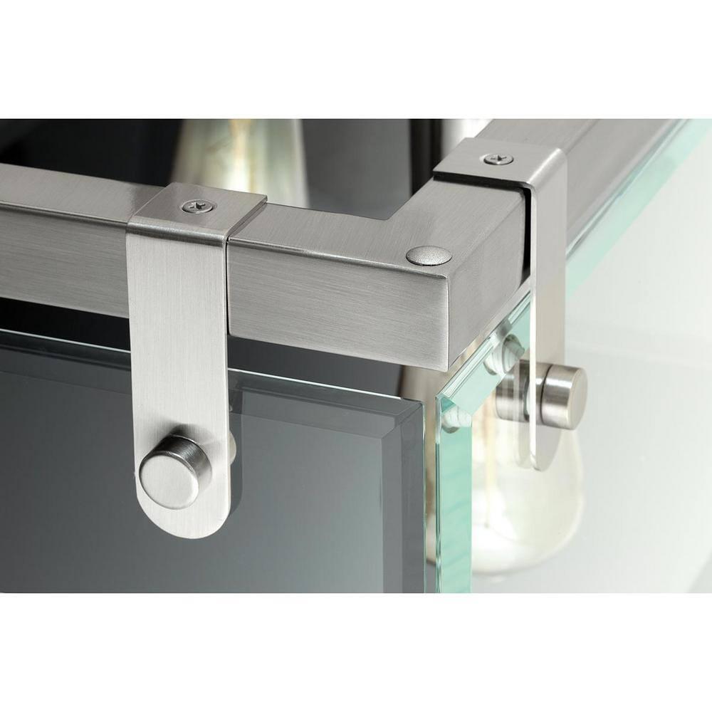 Progress Lighting Glayse 2-Light Bath & Vanity, Brushed Nickel, Beveled Glass Shade