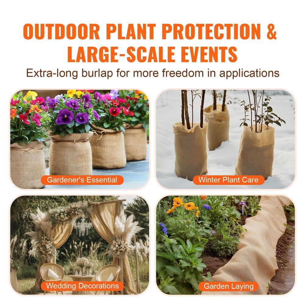 VEVOR Burlap Fabric Roll Burlap Tree Wrap for Crafts & Plants