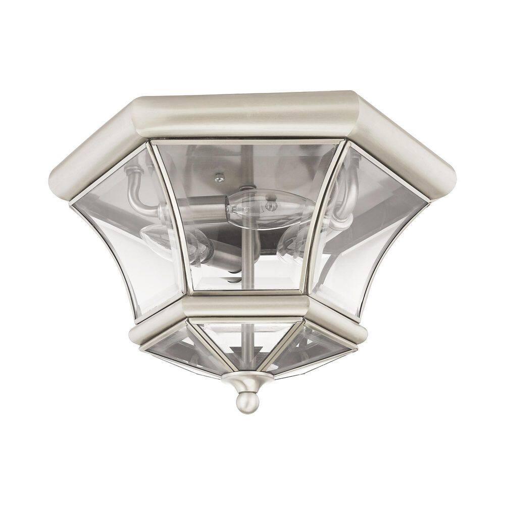 Livex Lighting Monterey/Georgetown 3 - Light Flush Mount in Brushed Nickel
