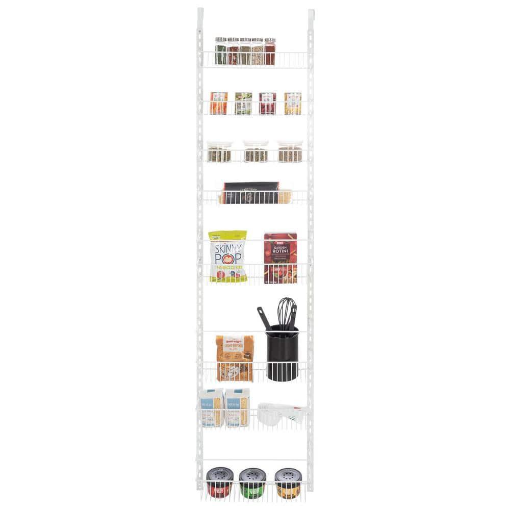 Home-Complete 9-Tier Over the Door Organizer with Adjustable Shelves, White