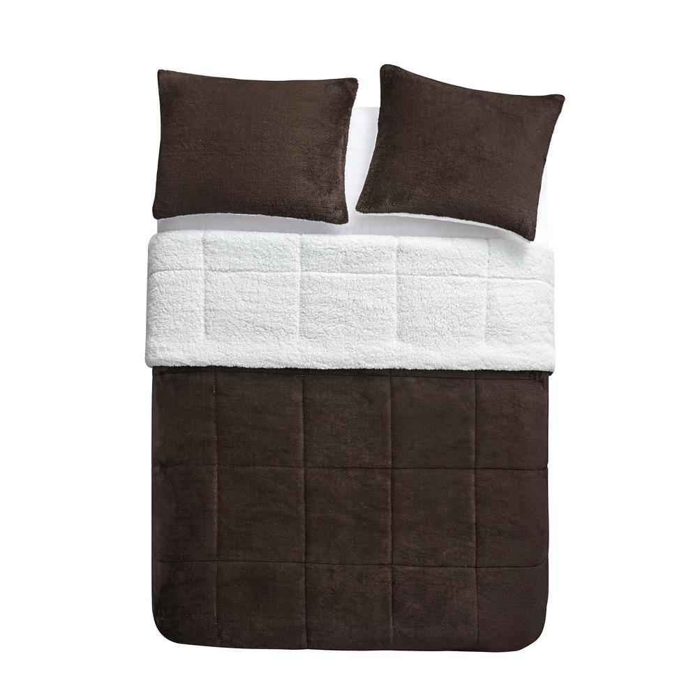 Swift Home Ultra Plush Reversible Faux Fur and Sherpa 3-Piece Comforter Set