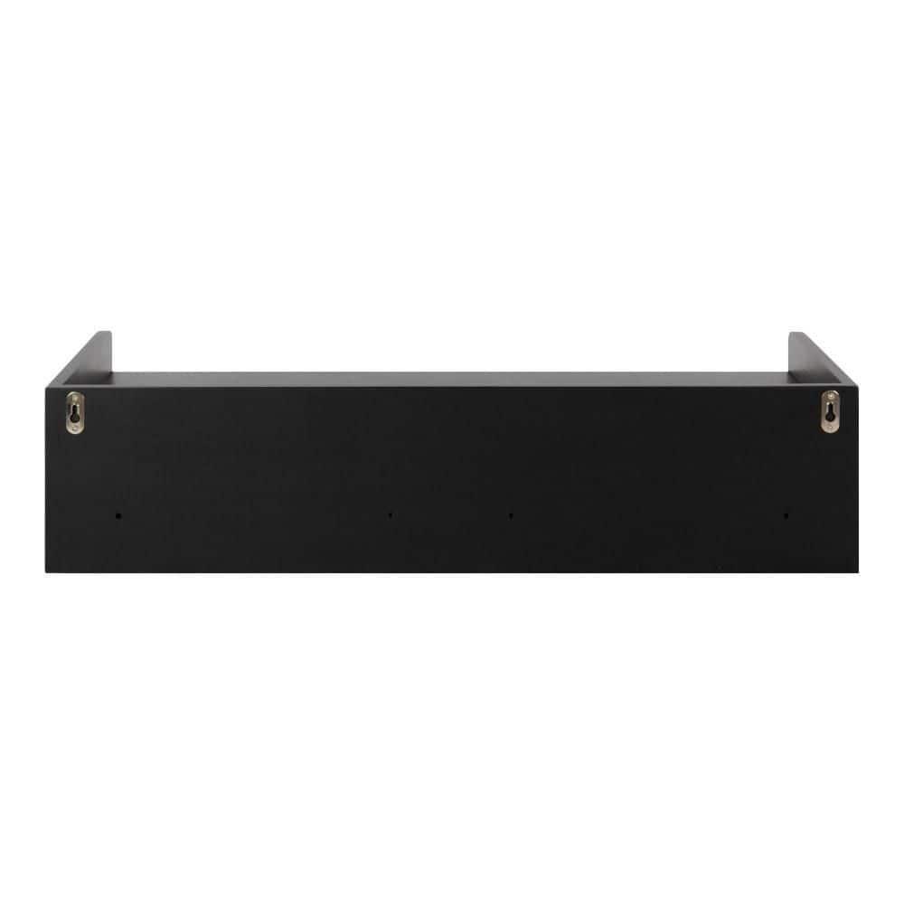 Kate and Laurel Kitt Rectangle Wood Floating Console Table, 28x12x6.5, Black