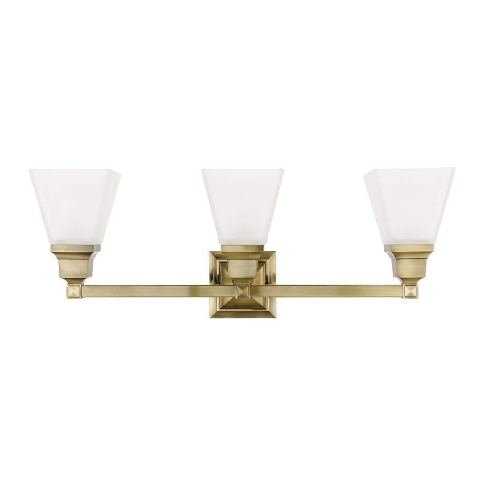 Livex Lighting Mission 3 - Light Vanity in  Antique Brass