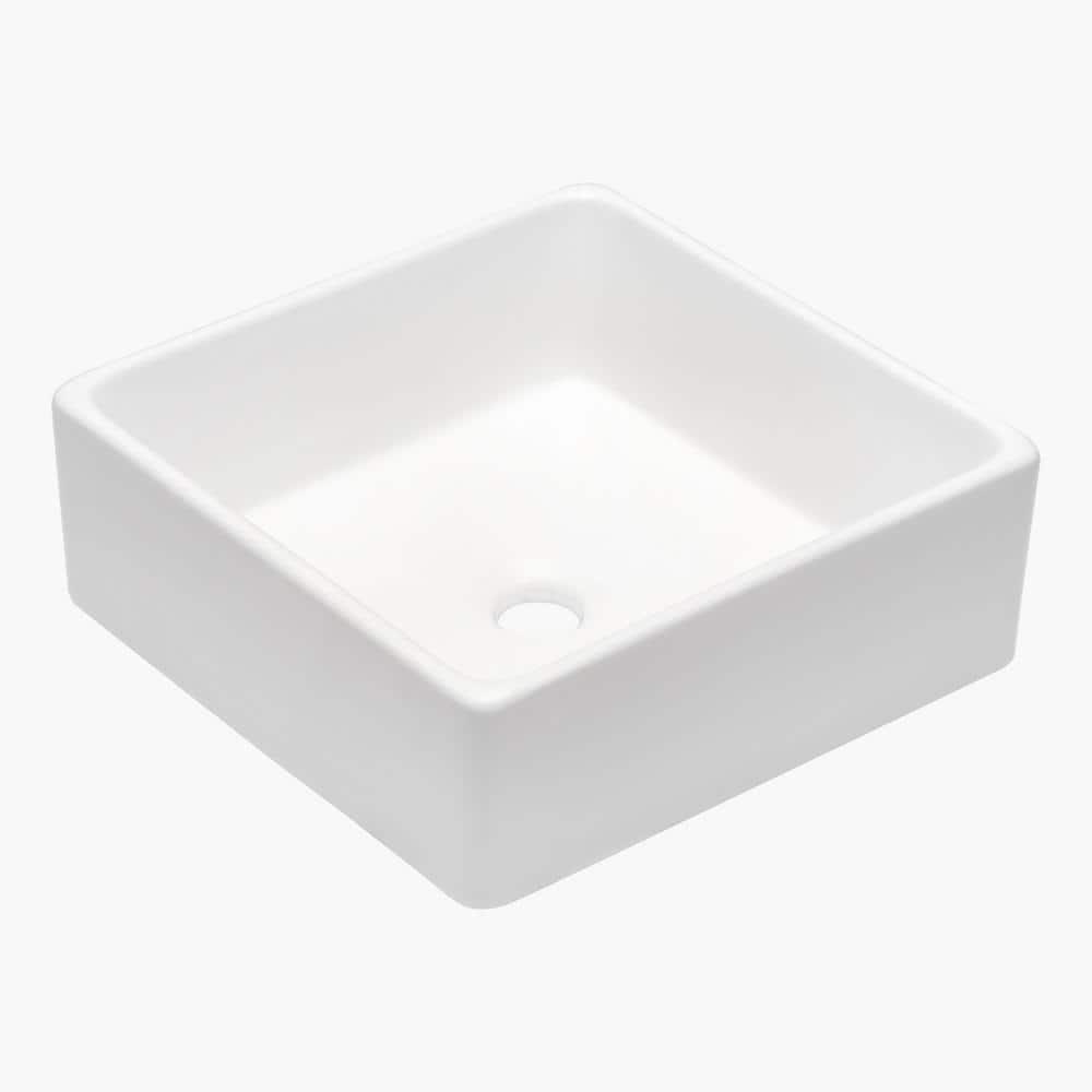 Hewei Hewei 15'' White Ceramic Square Vessel Bathroom Sink YXY829-W1243124768
