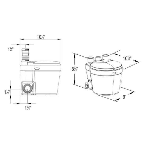 Sanilo Saniswift Dual Action Gray Water Drain Pump for Residential Use