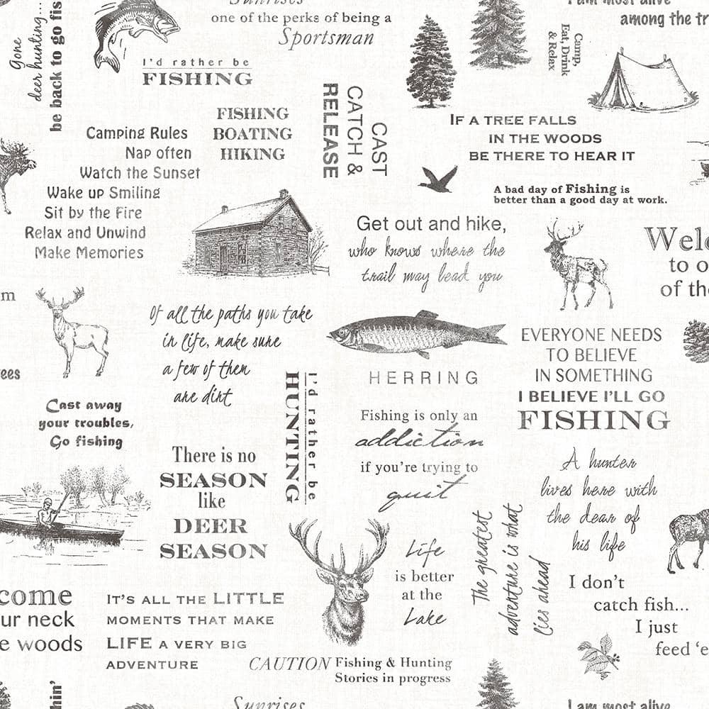 Chesapeake North Navy Camping Quotes Prepasted Easy Walls Wallpaper, 20.5-in by 33-ft, 56.4 sq. ft.