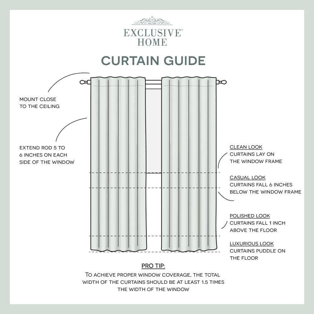 Amalgamated Textiles Exclusive Home Catarina Layered Solid Room Darkening and Sheer Hidden Tab/Rod Pocket Top Curtain Panel Pair (Set of 2)