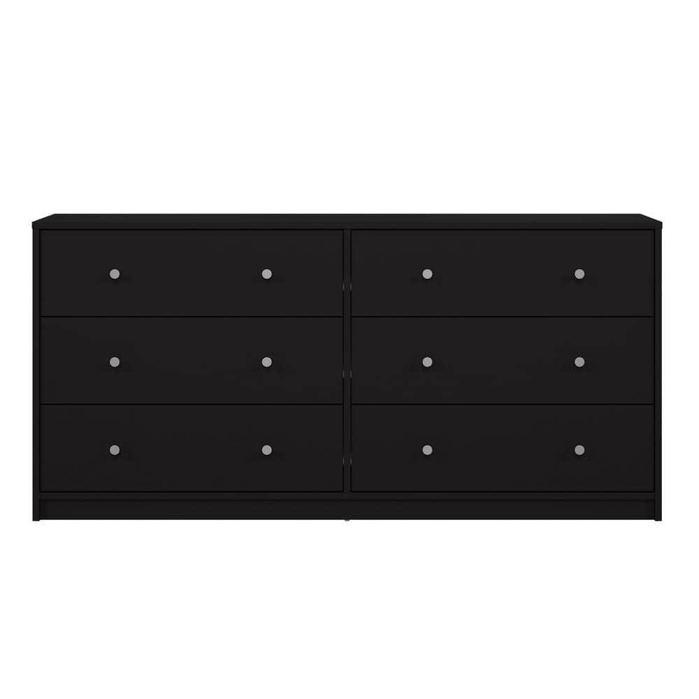 Tvilum Portland 6 Drawer Double Dresser, Black