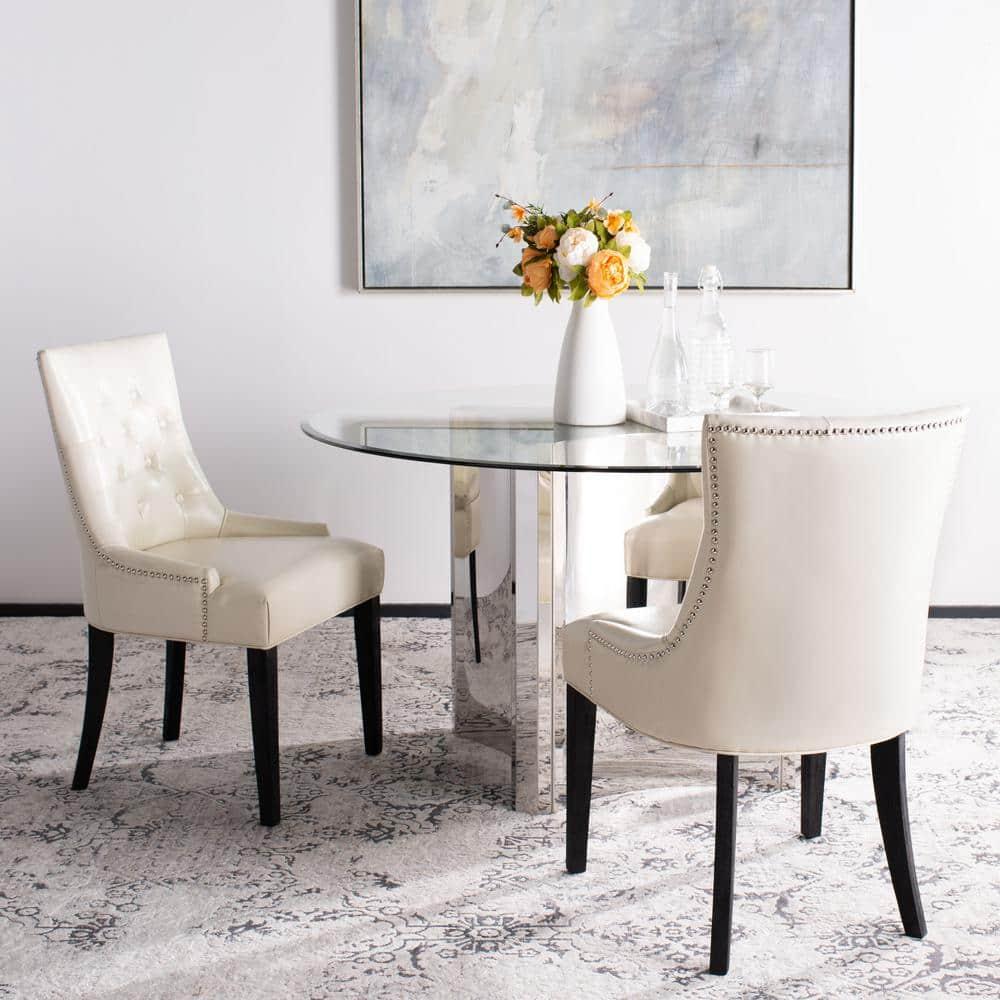 Abby 19''H Tufted Side Chairs (Set of 2)- Flat Cream - Safavieh