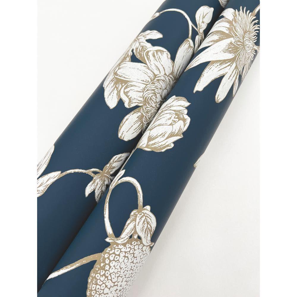 Passion Flower Toile Floral Wallpaper