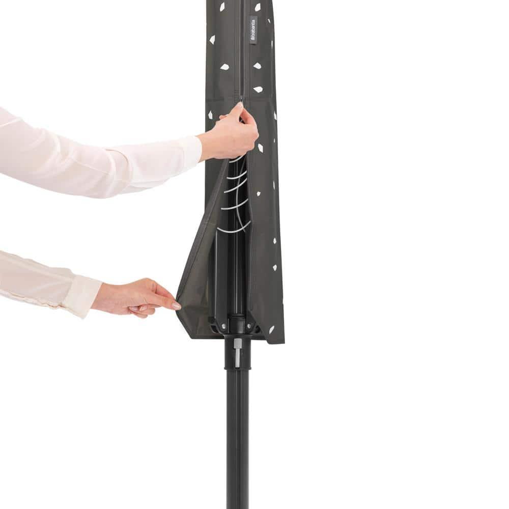 Anthracite Height Adjustable Steel Outdoor Rotary Clothesline with Cover and Clothespins